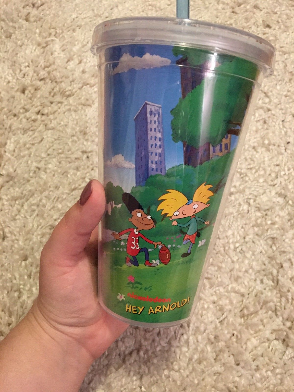 The Nick Box Hey Arnold Tumbler Cup And Straw