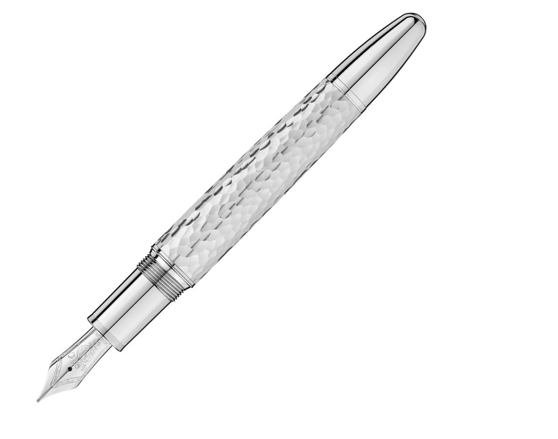 Montblanc Solitaire Martele Sterling Silver Fountain Pen 115097 NEW + BOX