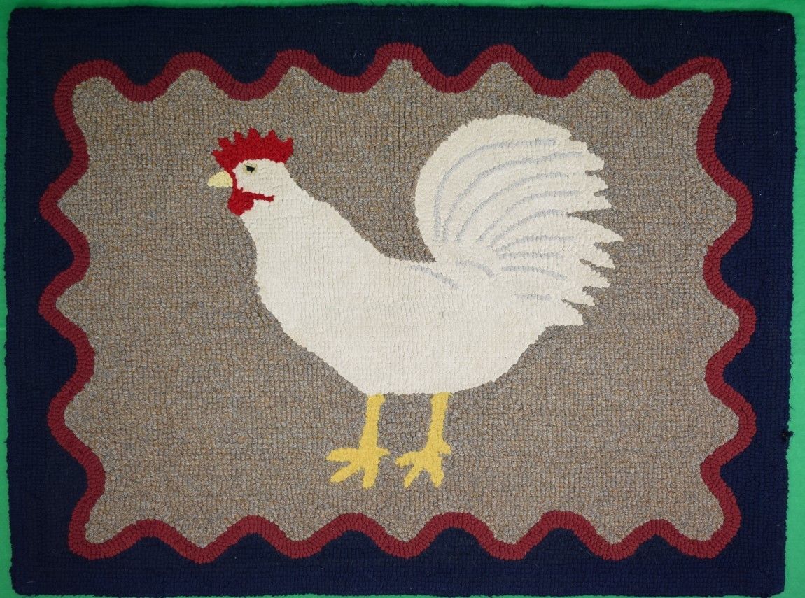 Hen Hand-Hooked Area Rug