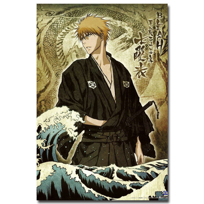 The Bleach Kurosaki Ichigo Anime Art Silk Poster Canvas Print 12x18 24x36inch