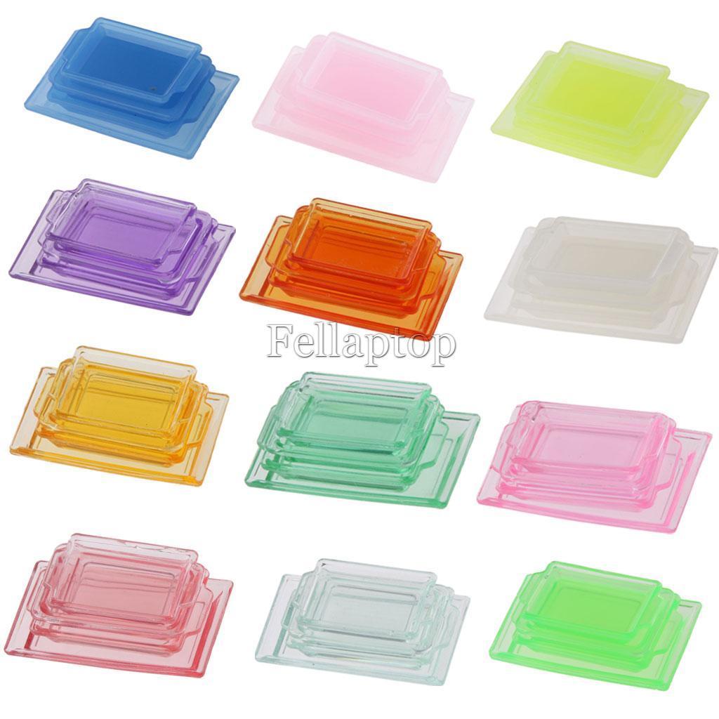 4pcs Mini Serving Tray for 1:12 Dollhouse House Kitchen Food Fruit Accessories