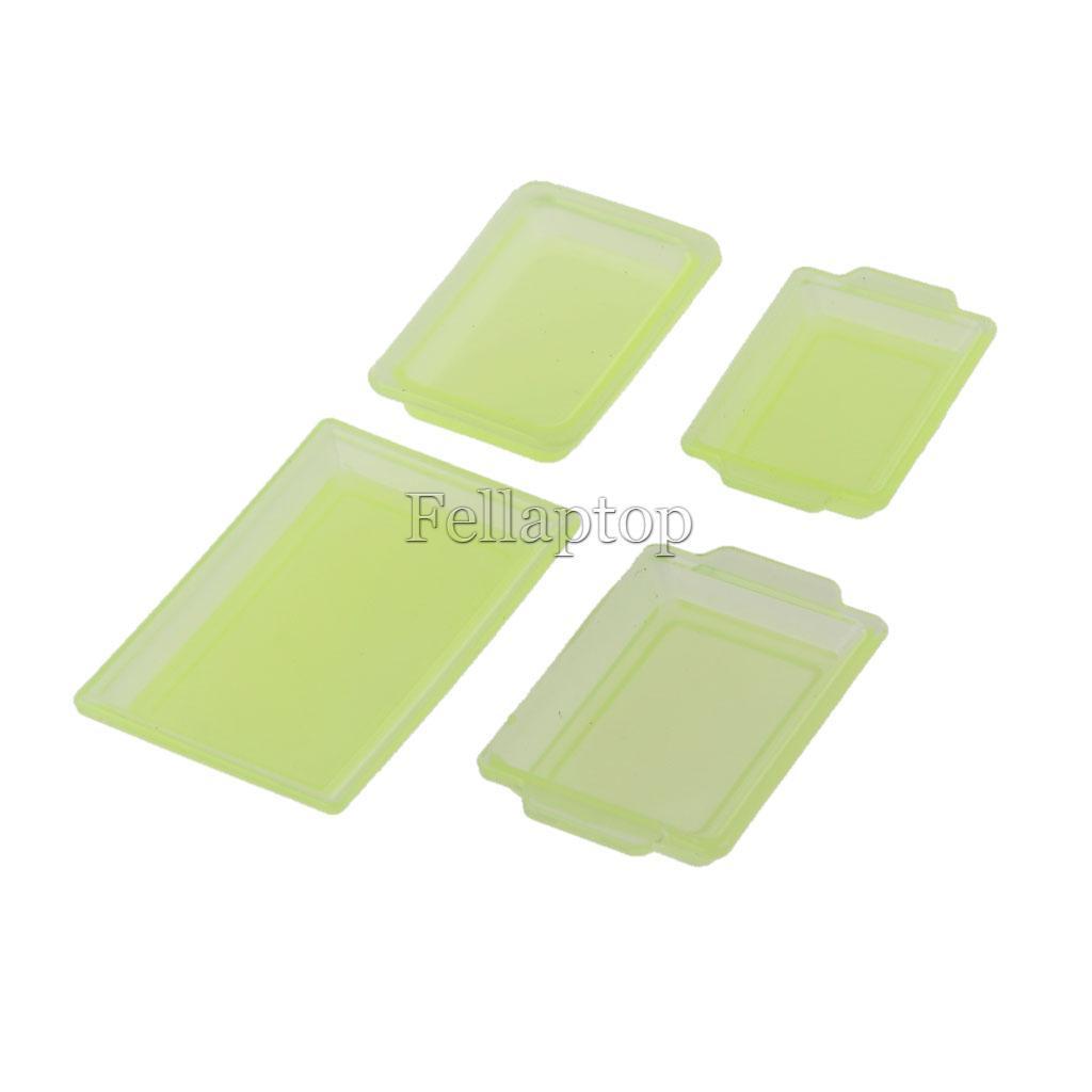 4pcs Mini Serving Tray for 1:12 Dollhouse House Kitchen Food Fruit Accessories