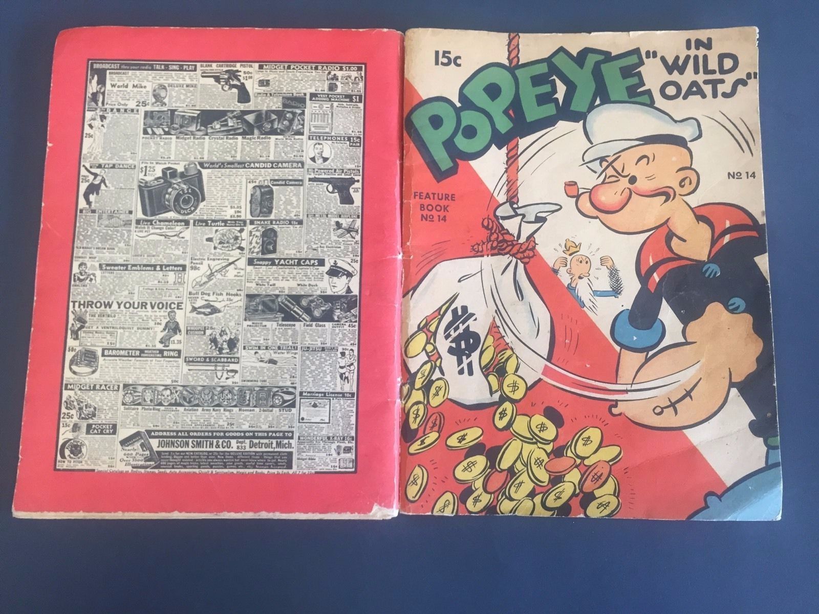 POPEYE - FEATURE BOOK # 14  (1938)  - GREAT PRICE - SCARCE GOLDEN AGE COMIC