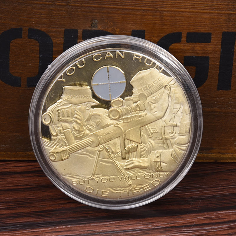 Sniper "You Can Run, But You Will Only Die Tired" Challenge Coin