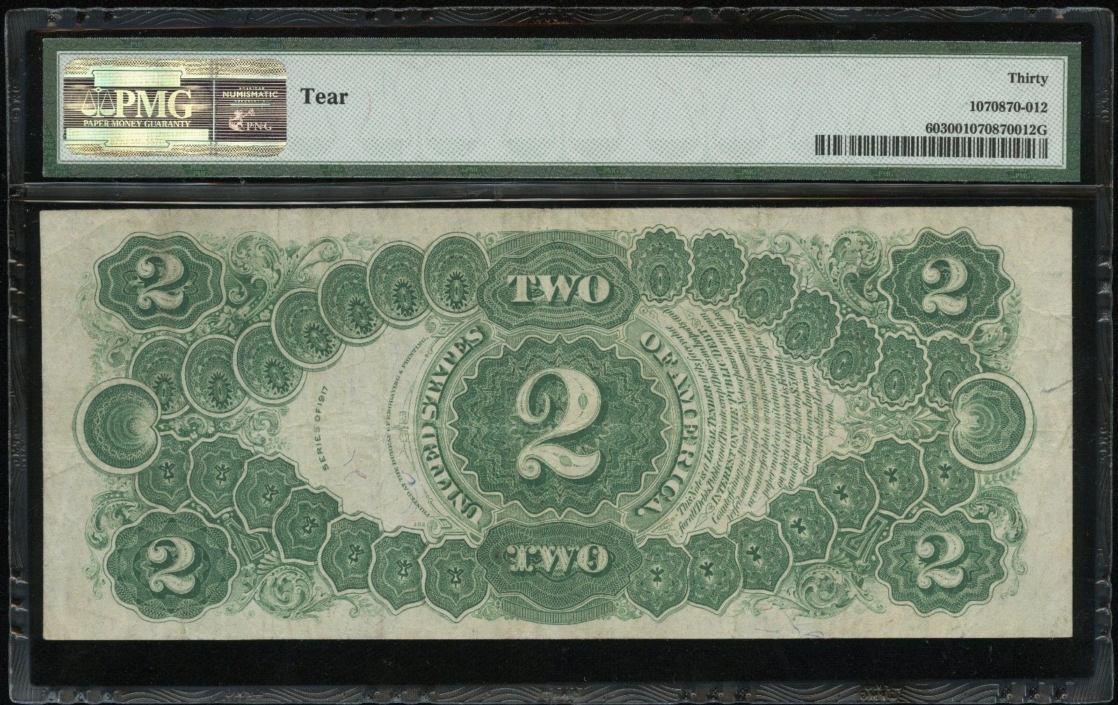 1917 $2 Legal Tender Fr. #60 – PMG VF30