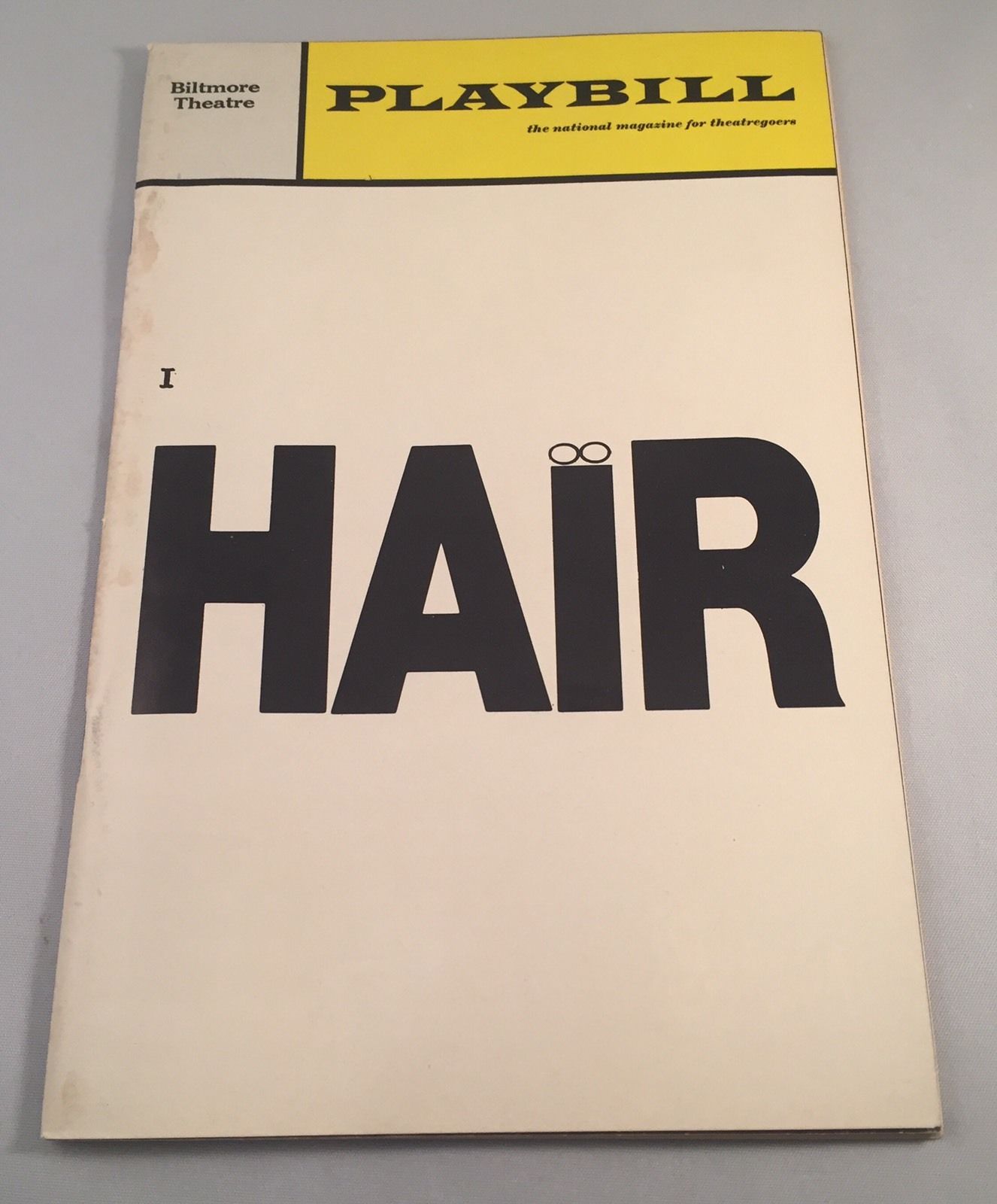 Vintage 1968 Hair Playbill from Biltmore Theatre with Diane Keaton, Melba Moore