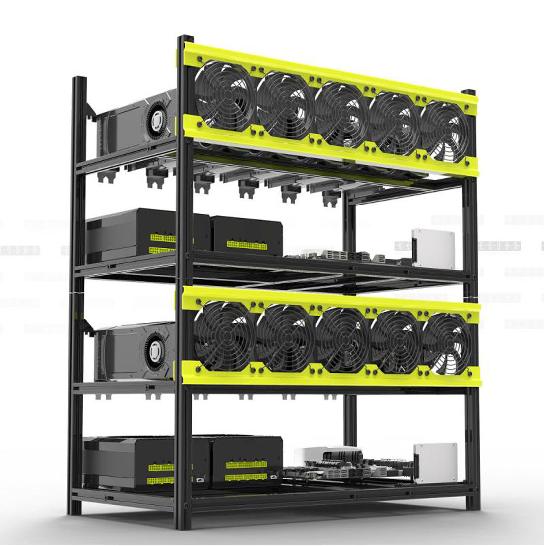 Veddha 6 GPU Miner Case Aluminum Stackable Mining Case Rig Open Air Frame