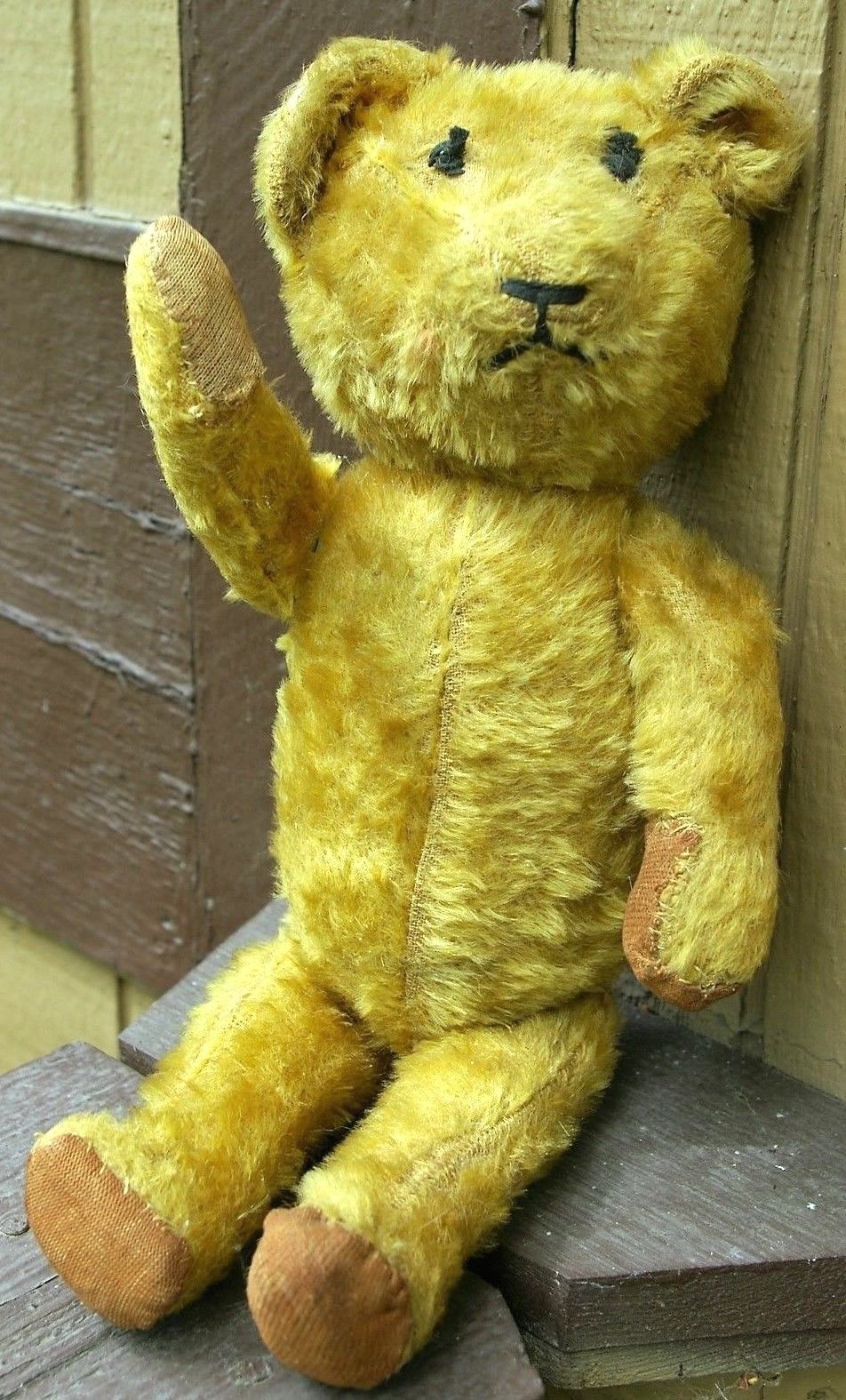 Original Antique Vintage 1930's Jointed Steiff Mohair Stuffed Toy Teddy Bear