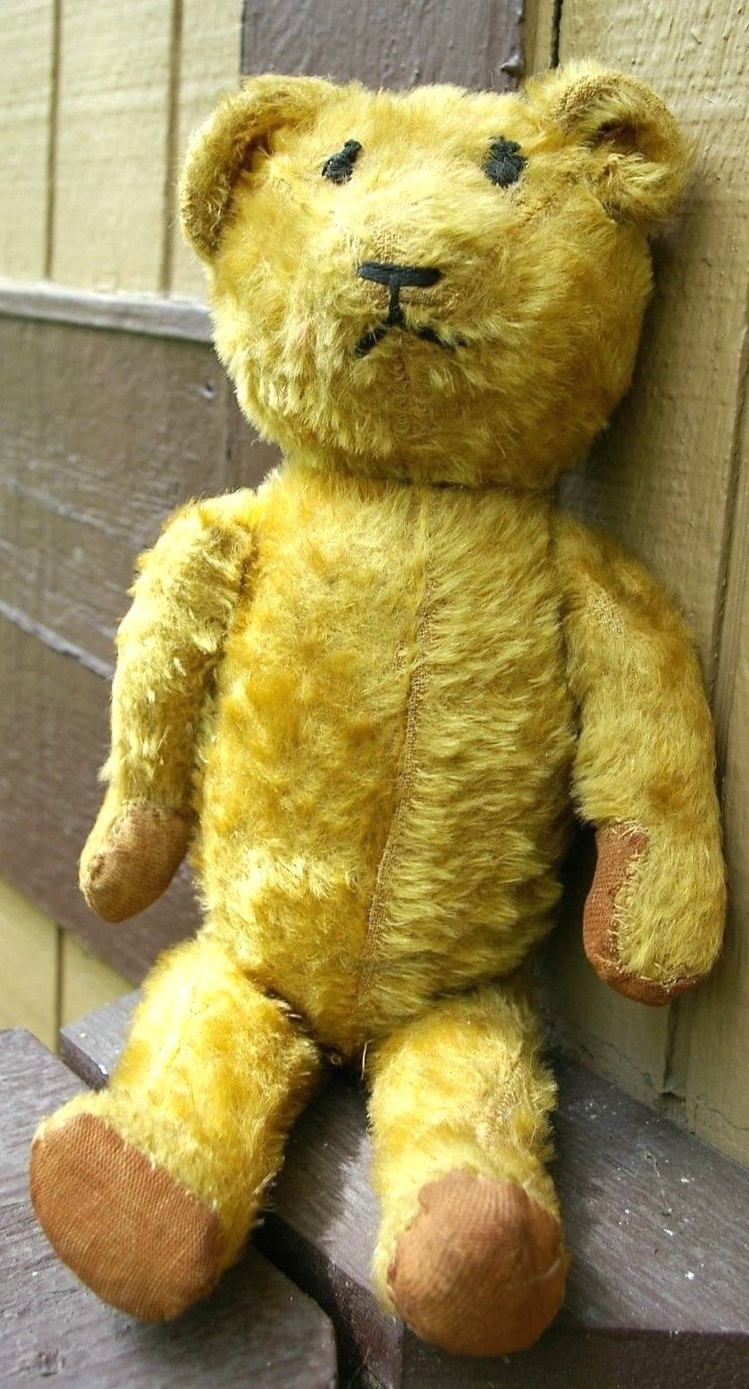 Original Antique Vintage 1930's Jointed Steiff Mohair Stuffed Toy Teddy Bear