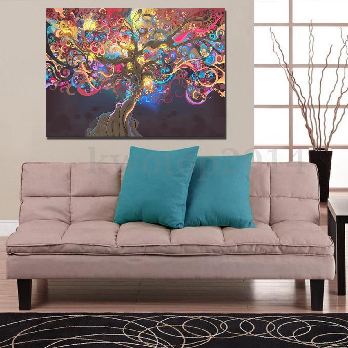 20x13 Inch Psychedelic Trippy Tree Art Silk Cloth Poster Home Wall Decoration