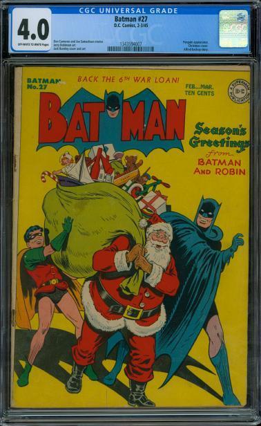 Batman 27 CGC 4.0 - OW/W Pages - Christmas Cover