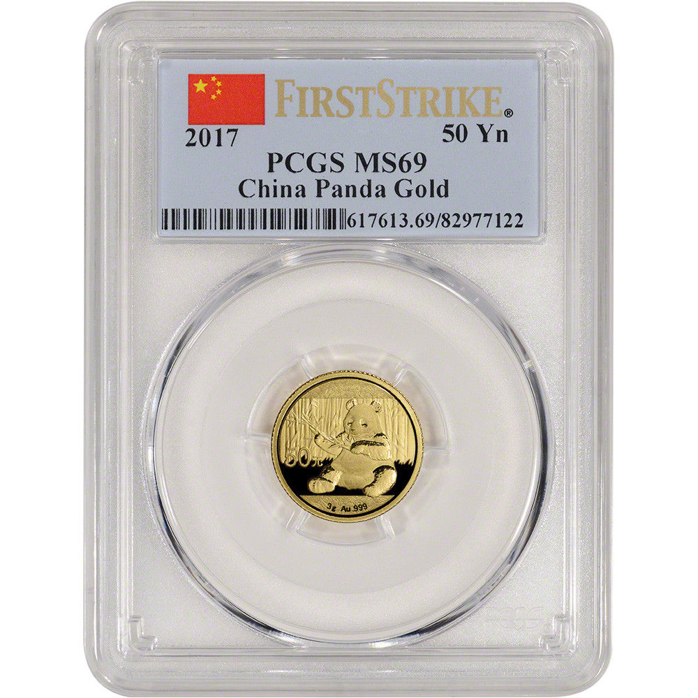 2017 China Gold Panda (3 g) 50 Yuan - PCGS MS69 - First Strike