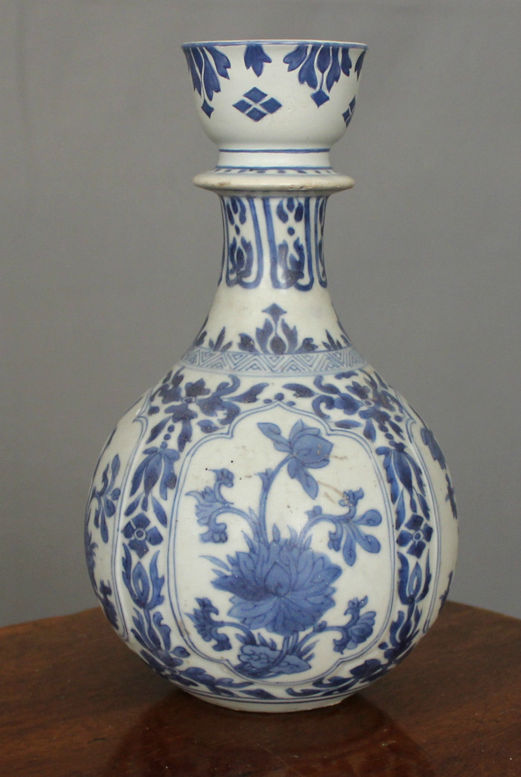 17th 18th Century Chinese Blue and White Porcelain Bottle Vase