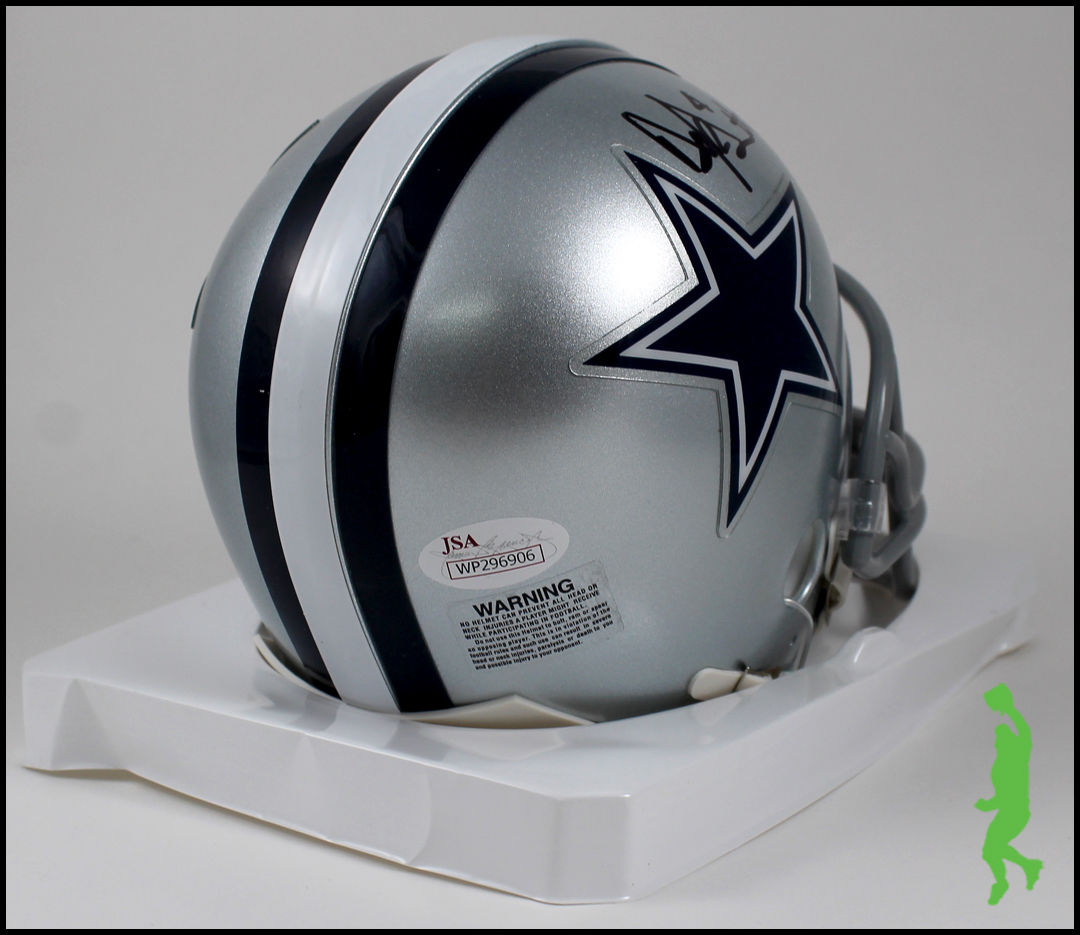 DAK PRESCOTT AUTOGRAPHED SIGNED DALLAS COWBOYS MINI FOOTBALL HELMET JSA COA