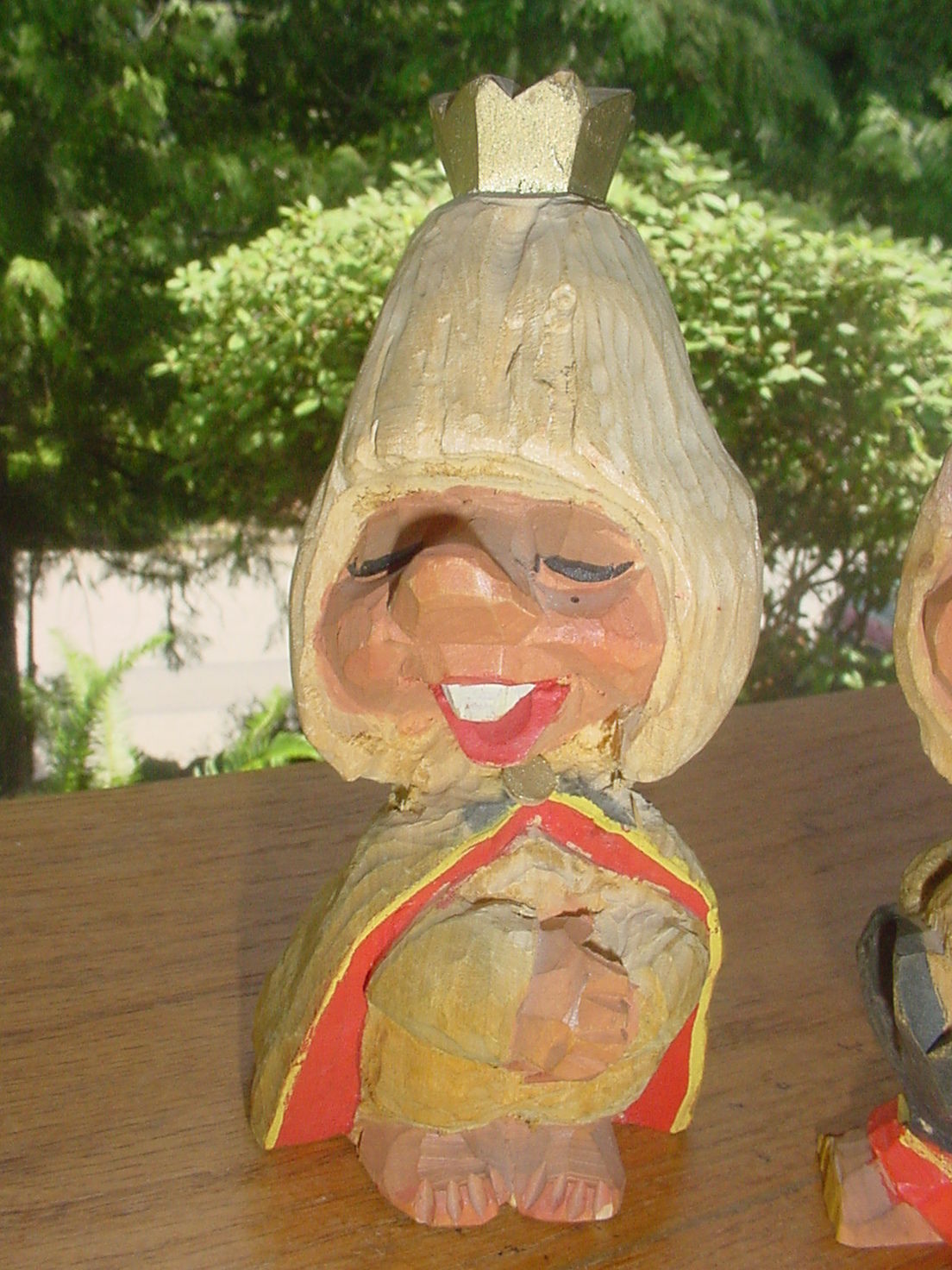 PAIR OF VINTAGE NORWEGIAN CARVED WOOD TROLLS FROM NORWAY