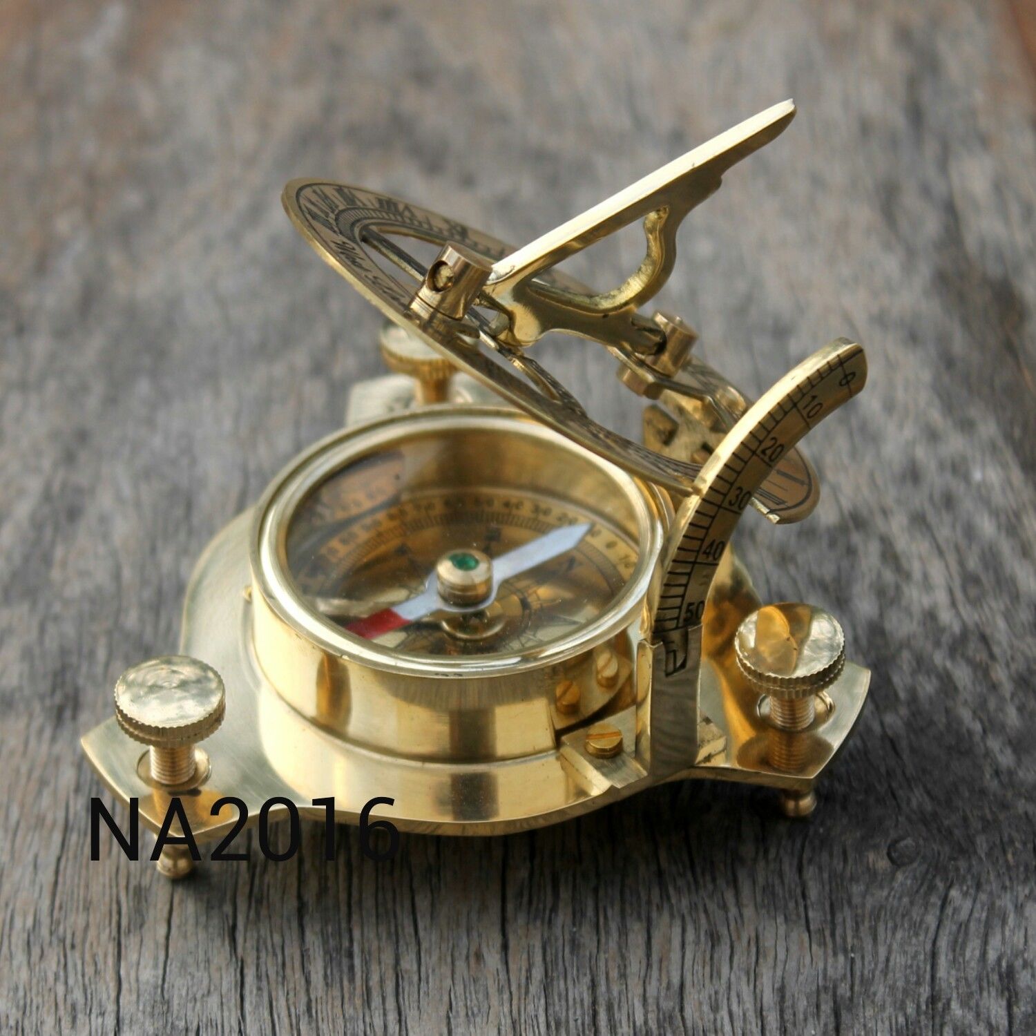 Solid Brass Sundial Compass Maritime Vintage West London Marine Working Compass