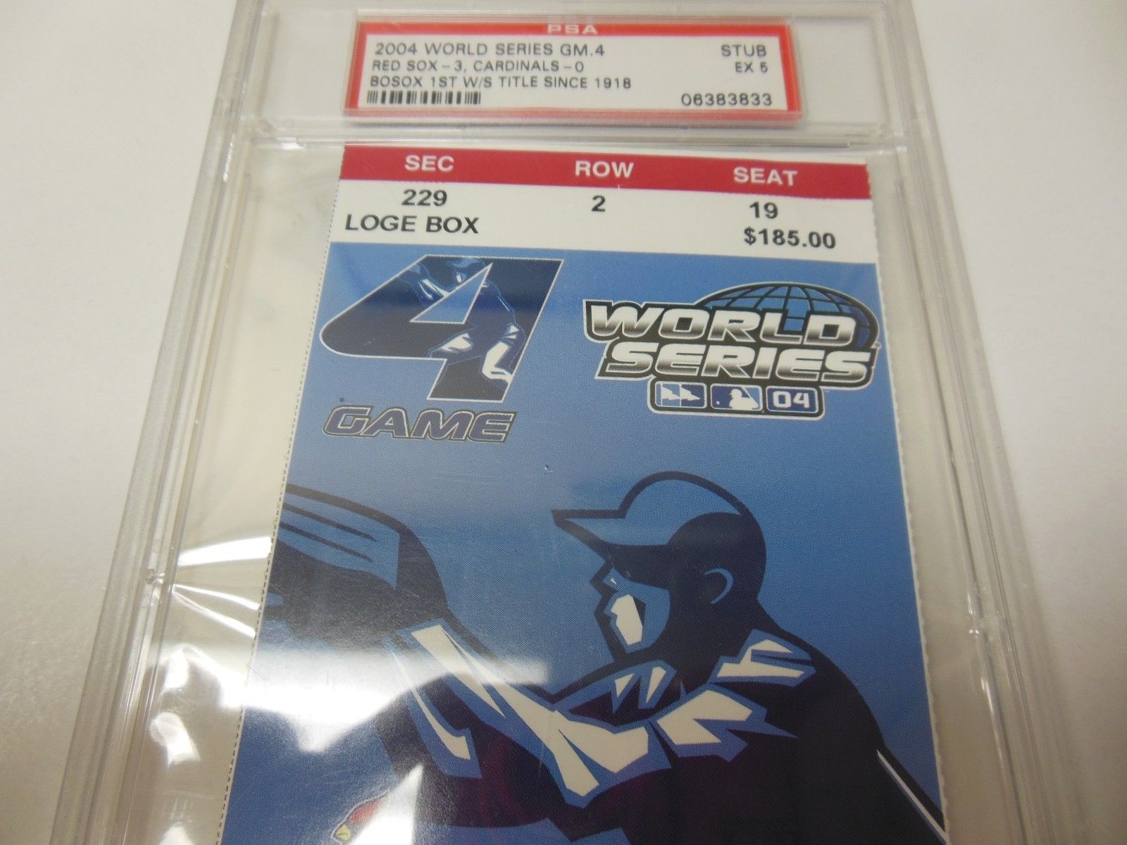 2004 WORLD SERIES GAME 4 TICKET STUB PSA EX 5 AUTHENTIC CARDINALS VS RED SOX