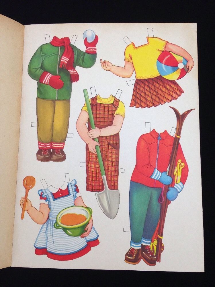 Vintage Pestalozzi-Verlag German Paper Dolls With Little Boy And Girl Uncut