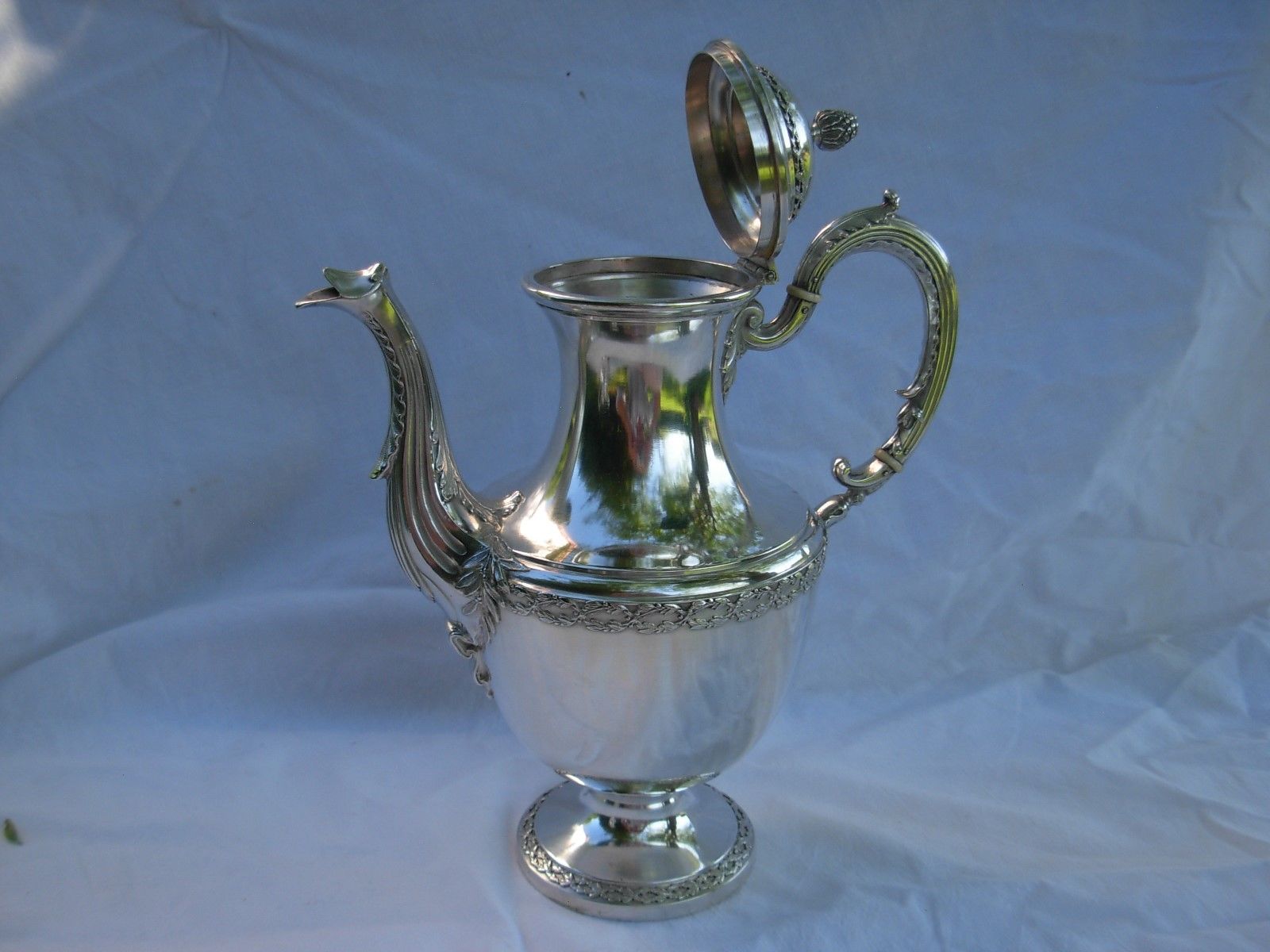 BOULENGER,ANTIQUE FRENCH STERLING SILVER TEA,COFFEE SET,4 PIECES,EARLY 20th .