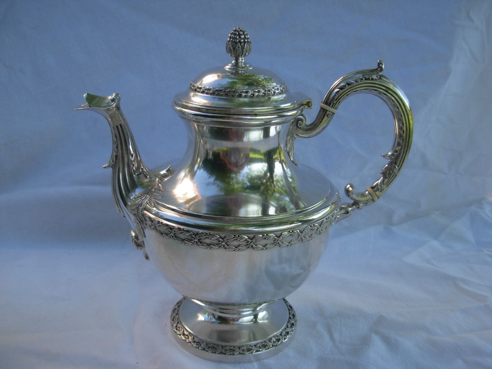 BOULENGER,ANTIQUE FRENCH STERLING SILVER TEA,COFFEE SET,4 PIECES,EARLY 20th .