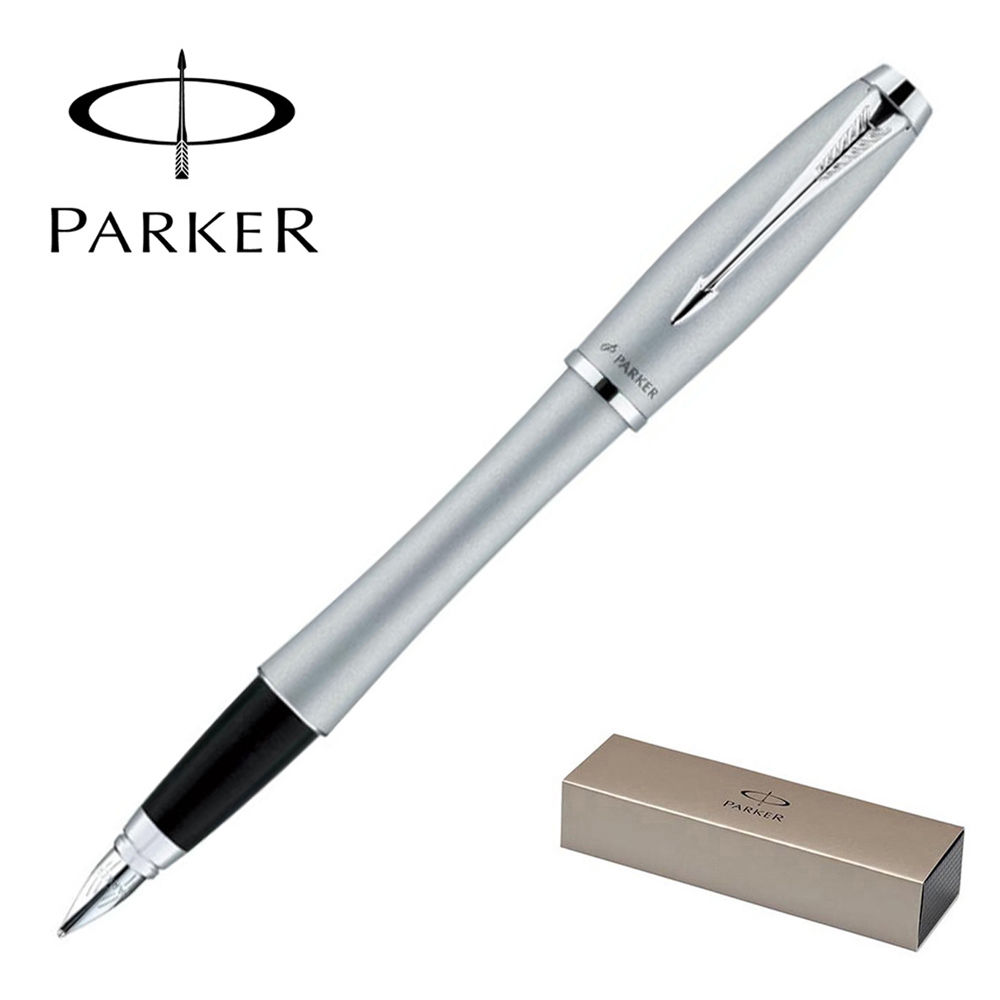 Parker Urban Fountain Pen, Fashion Silver, Chrome Trim, Fine Nib, Retired Model