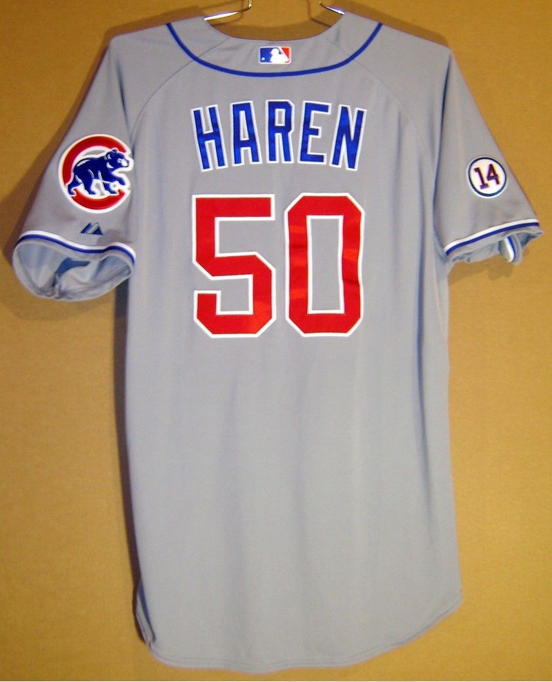 2015 CHICAGO CUBS DAN HAREN Gray #50 GAME WORN Size 48 Baseball MLB JERSEY