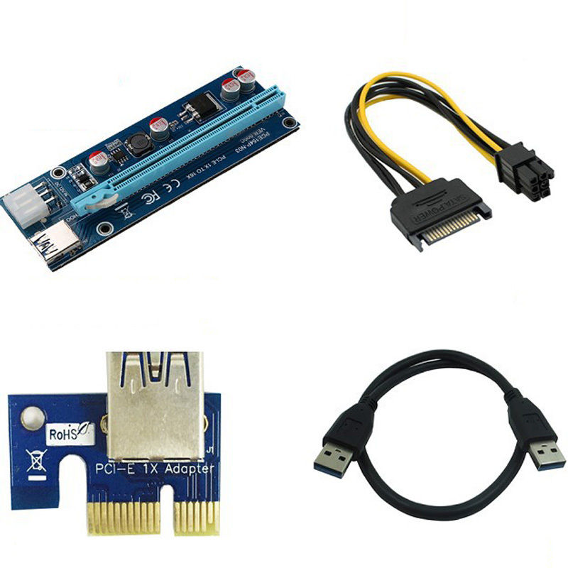 3.0 PCI-E Express 1x To 16x GPU Extender Riser Card Adapter Power ETH GPU Min