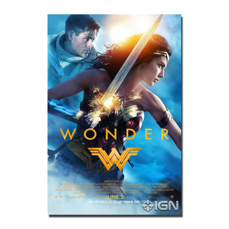 WONDER WOMAN  NEW 2017 Movie Art Silk Poster 12x18 inch