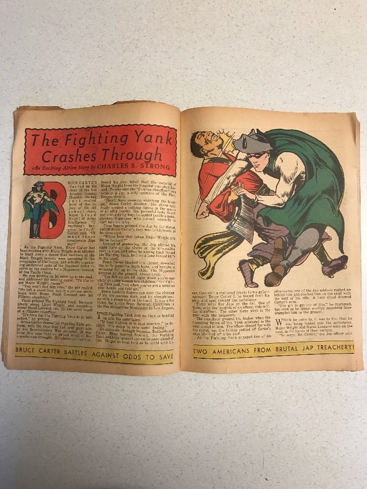 FIGHTING YANK #4 Not CGC ; OW-W; Schomburg Nazi War Comic rare issue!