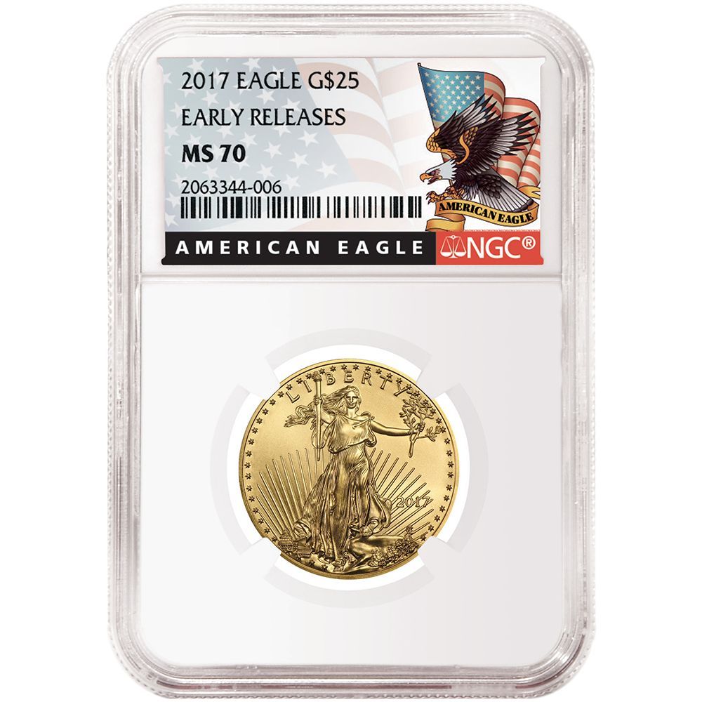 2017 $25 American Gold Eagle 1/2 oz. NGC MS70 Black ER Label