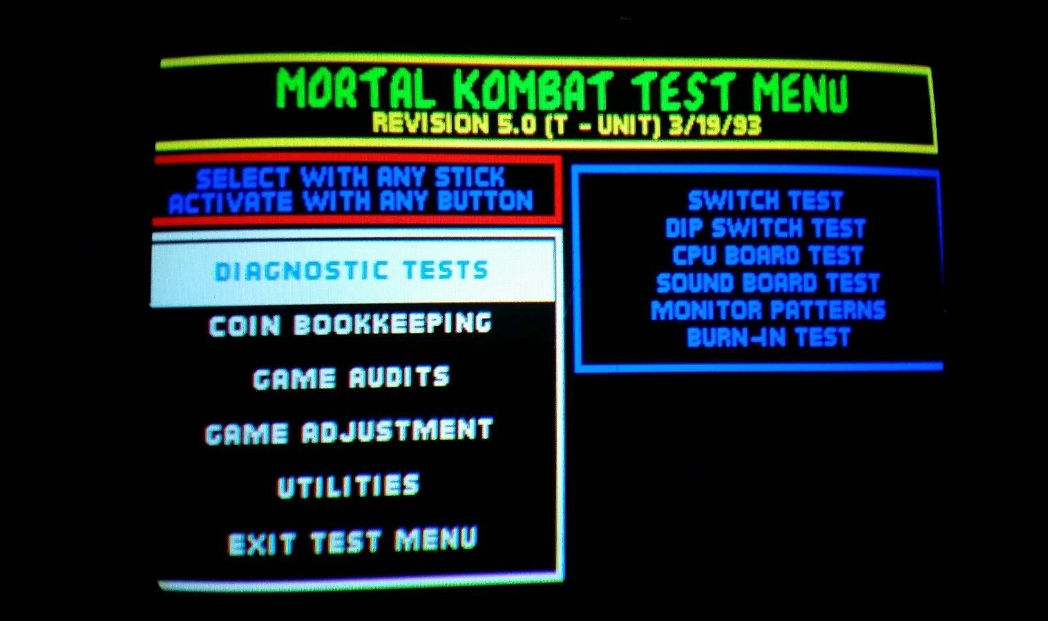 MORTAL KOMBAT 1 T UNIT PCB ARCADE JAMMA BOARD WITH NON WORKING SOUND BOARD