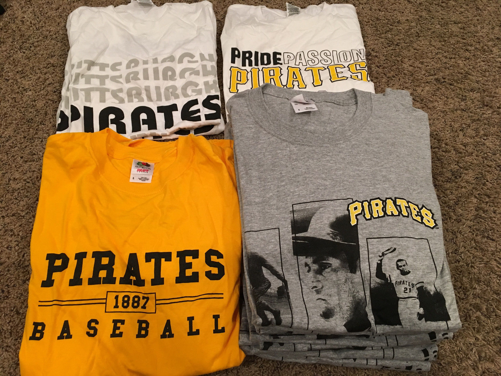 Pittsburgh Pirates 22 SHIRT LOT PNC Park SGA BRAND NEW Roberto Clemente Small