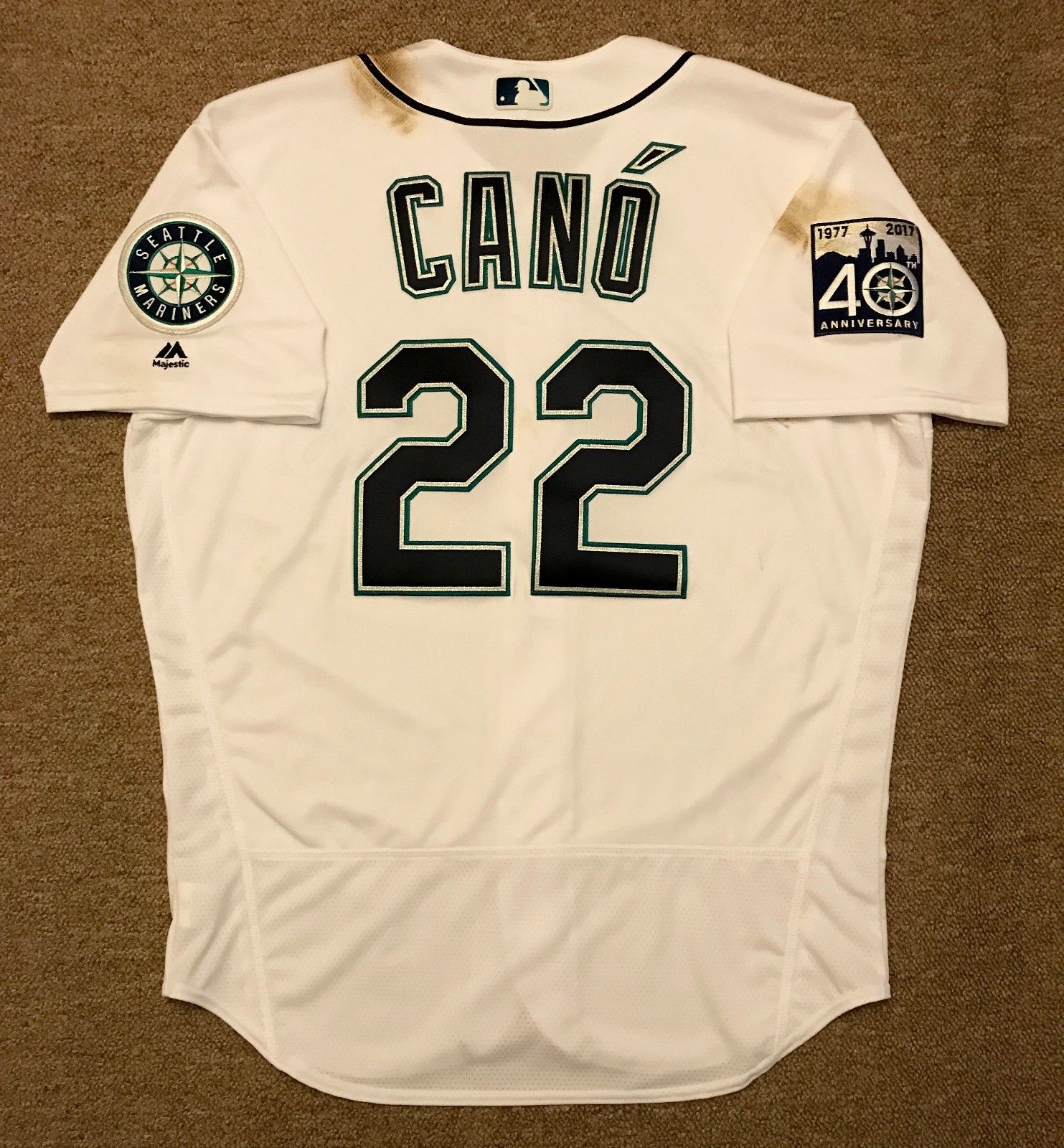 Robinson Cano MLB Holo Game Used Jersey Home Run 2017 Home Seattle Mariners