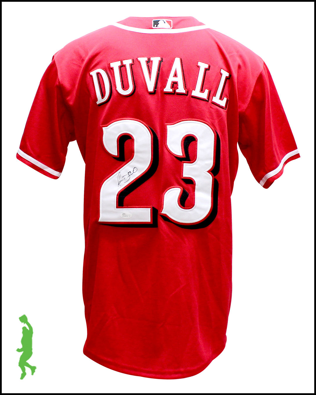 ADAM DUVALL AUTOGRAPHED SIGNED CINCINNATI REDS BASEBALL JERSEY JSA COA