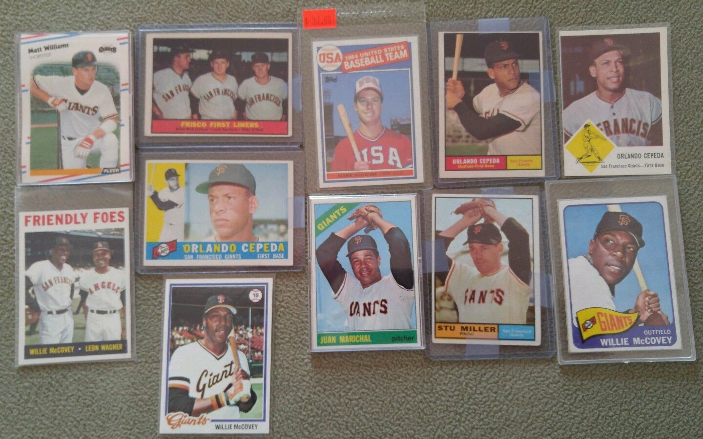 Lot of Giants 1960s 1970s 1980s McCovey Cepeda Topps Fleer MLB Baseball Cards