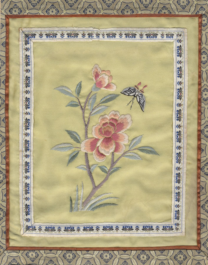 A Pair of Oriental Embroideries on Silk