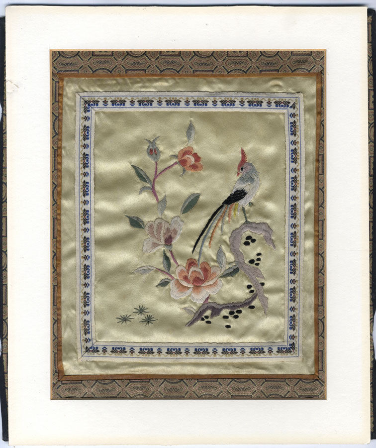 A Pair of Oriental Embroideries on Silk