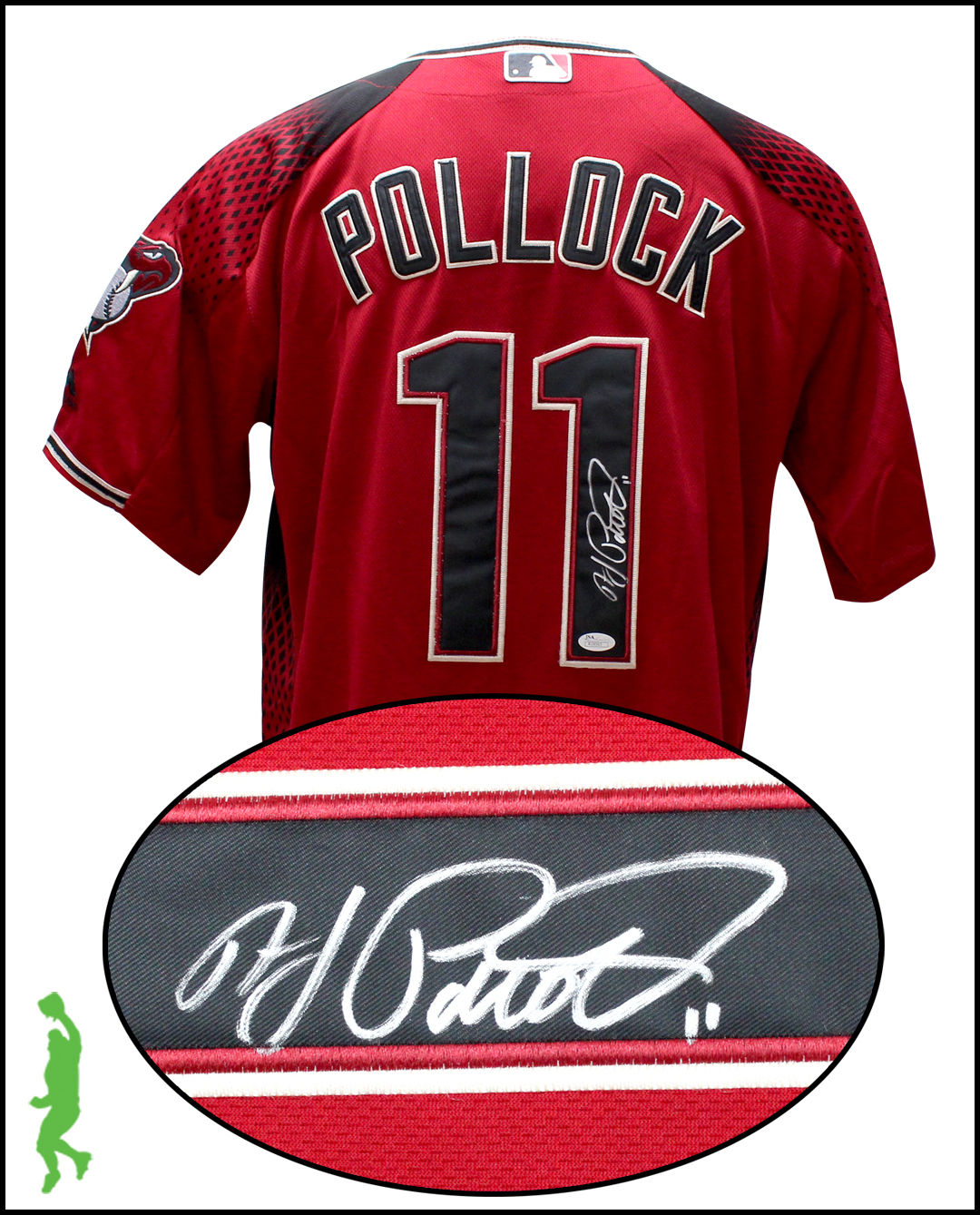 A.J. POLLOCK AUTOGRAPHED SIGNED ARIZONA DIAMONDBACKS BASEBALL JERSEY AJ JSA COA