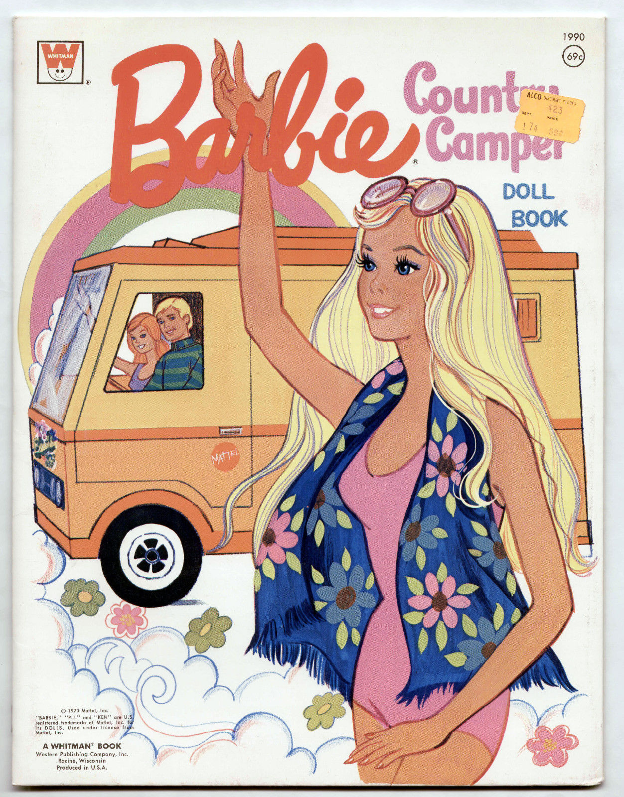 Vintage Whitman Barbie COUNTRY CAMPER paper dolls 1973 uncut/unused/MOD/GROOVY