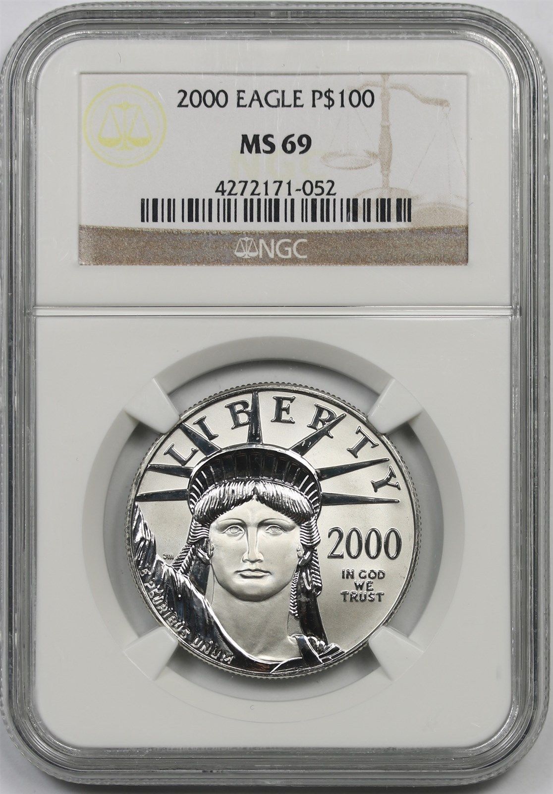 2000 Platinum Eagle $100 One-Ounce MS 69 NGC 1 oz Platinum .9995