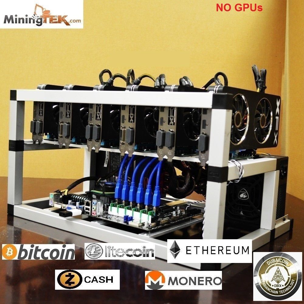 Mining Rig Kit Ethereum, Zcash (Open Air Case 6 GPU, PSU, CPU, SSD) NO GPUs