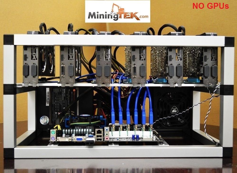 Mining Rig Kit Ethereum, Zcash (Open Air Case 6 GPU, PSU, CPU, SSD) NO GPUs