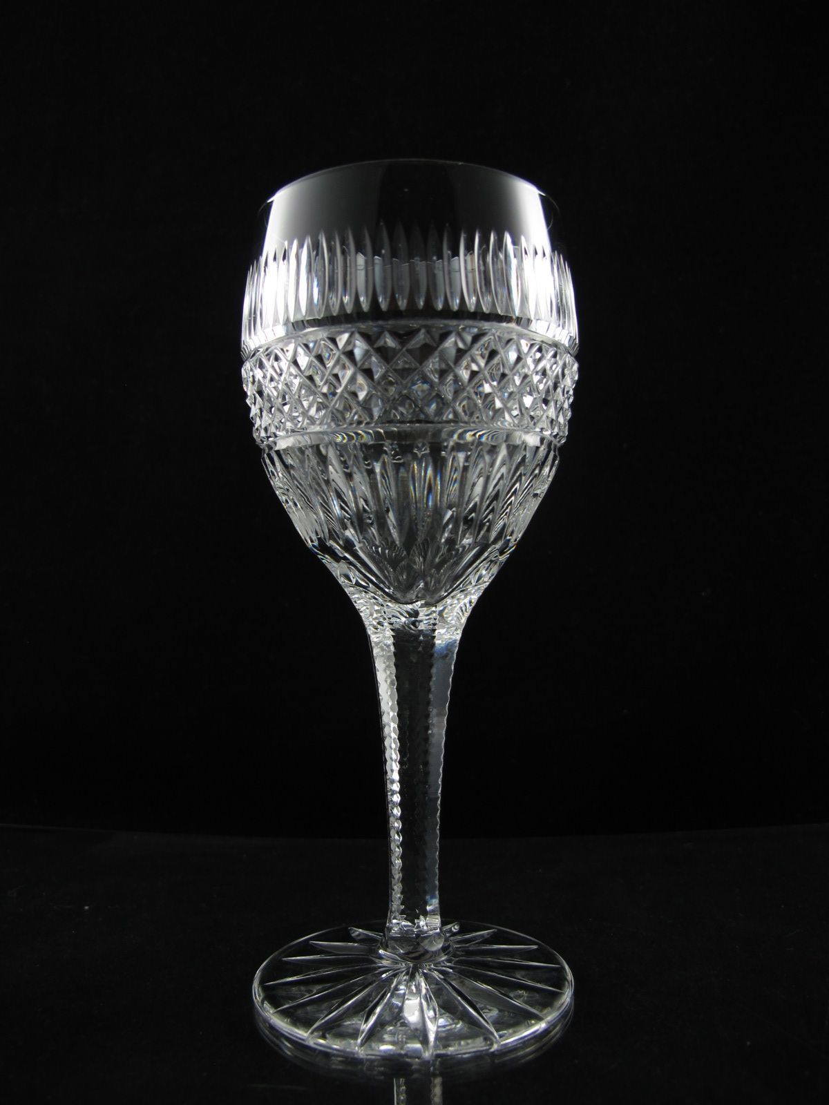 Vintage Lead Crystal Wine / Water Glasses, Set of (6), Cut Design