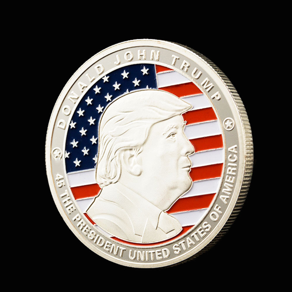 Trump Commemorative Coin Silver Collection Air Brush Souvenir Travel President