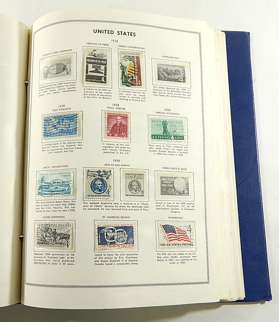 1973 Harris United States Liberty Stamp Album with (409) US Postage Stamps