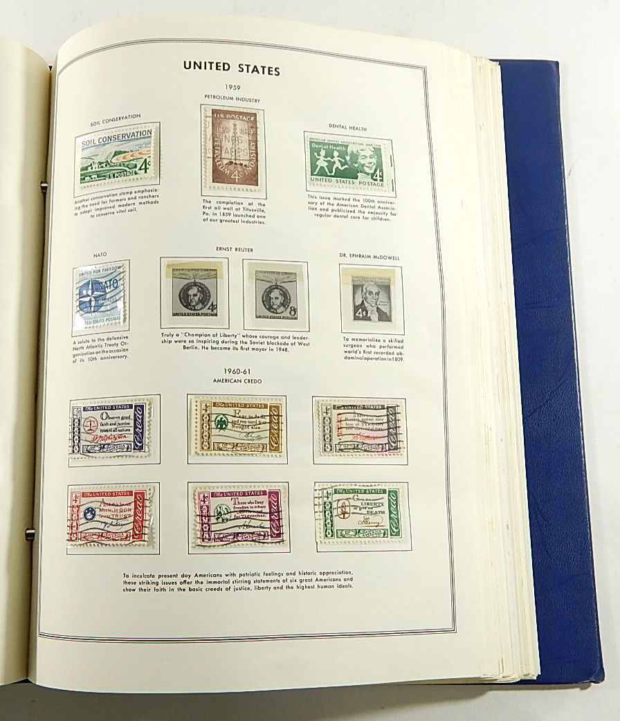 1973 Harris United States Liberty Stamp Album with (409) US Postage Stamps