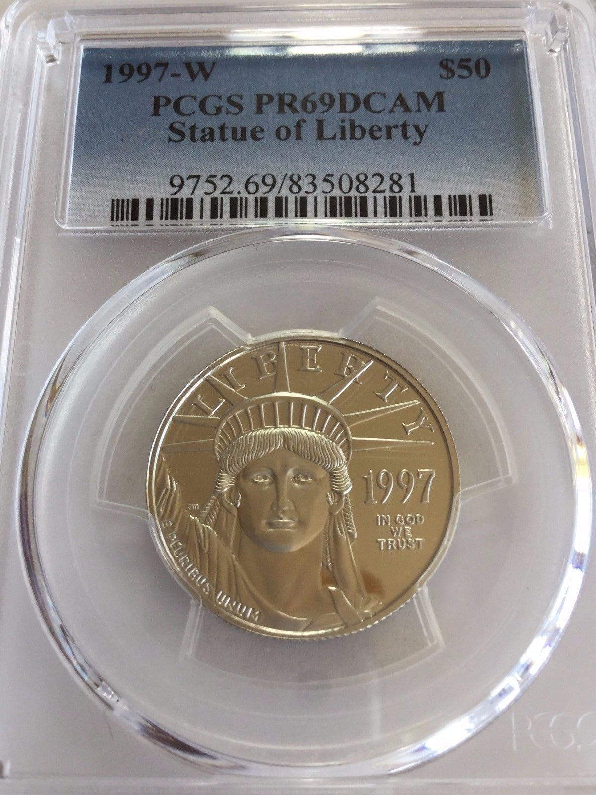 1997-W $50 Statue of Liberty PR69DCAM pr 69 Platinum Eagle