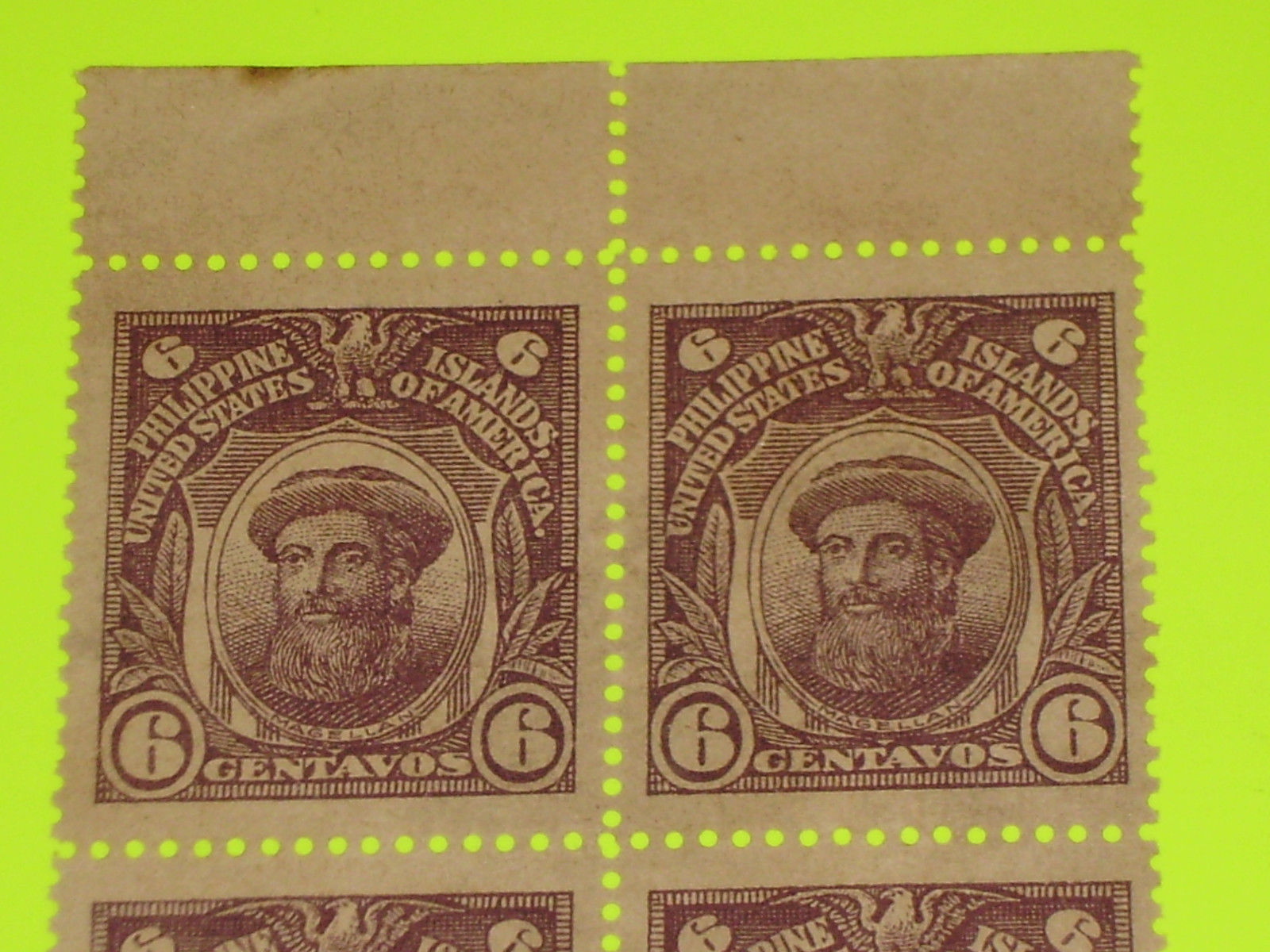 PHILIPPINES US STAMP ESSAY PROOF OF S/C # 292  BLOCK OF 4 YEAI