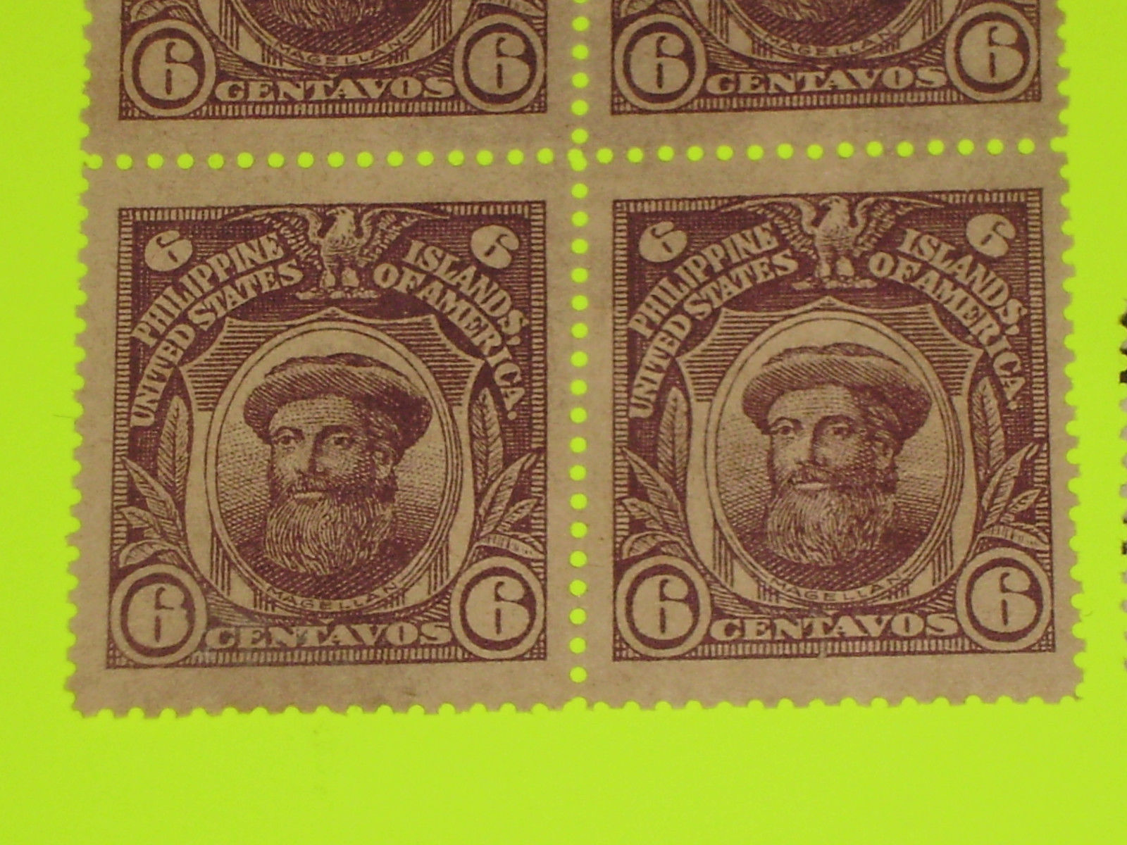 PHILIPPINES US STAMP ESSAY PROOF OF S/C # 292  BLOCK OF 4 YEAI