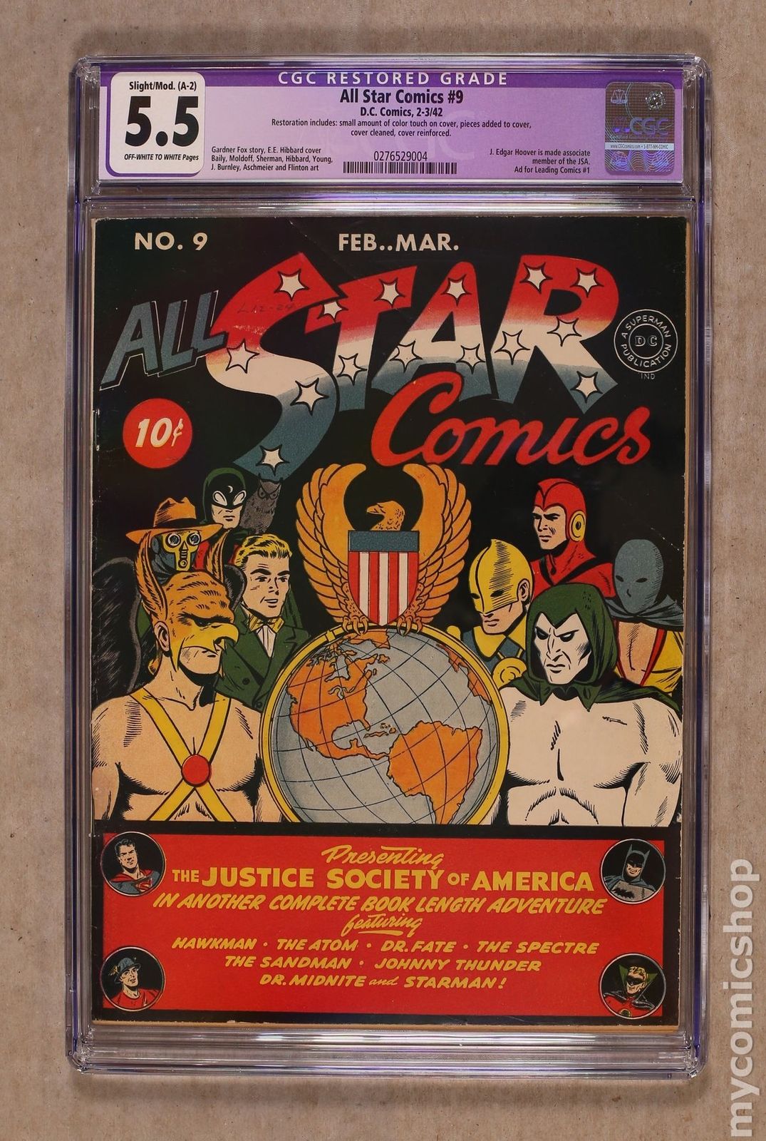 All Star Comics (1940-1978) #9 CGC 5.5 RESTORED 0276529004
